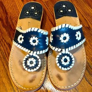 Navy and white Jack Rogers sandal